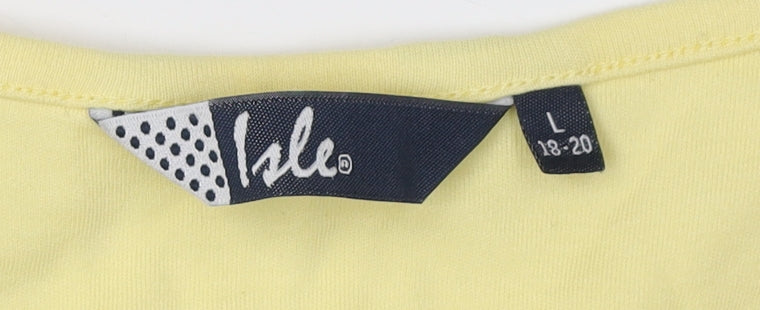 Womens UK Size L Isle Yellow Basic Tank