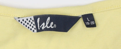 Womens UK Size L Isle Yellow Basic Tank