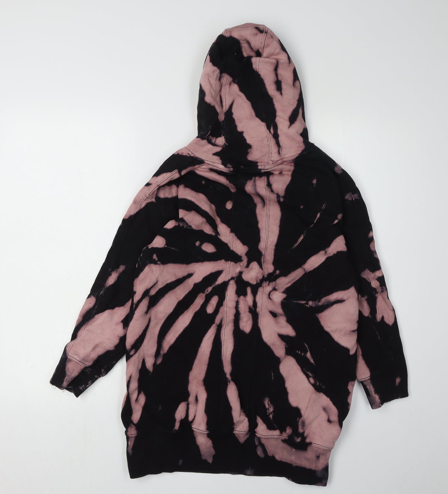 Next Girls Black Tie Dye Hooded Dress - 10 Years, Long Sleeve