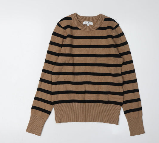 Farhi Women's Brown Striped Knit Pullover XS