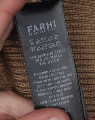 Farhi Women's Brown Striped Knit Pullover XS