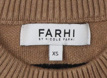 Farhi Women's Brown Striped Knit Pullover XS