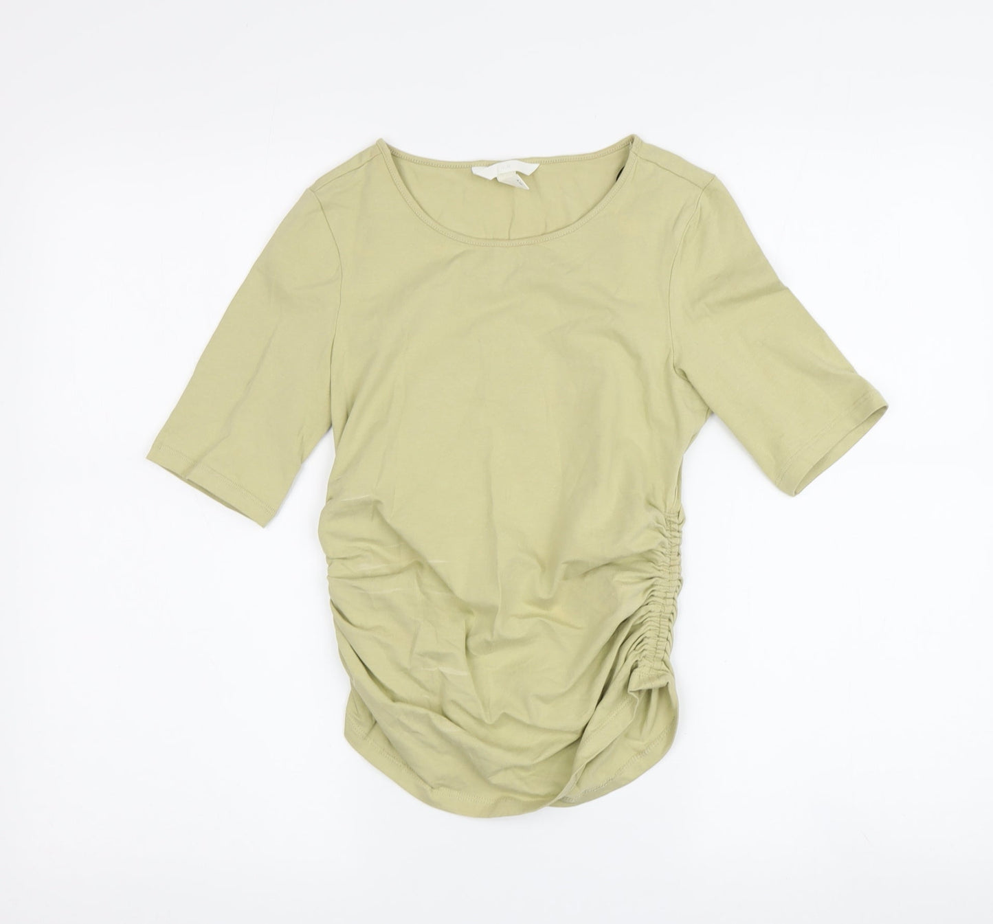Womens UK Size XS H&M Beige Basic T-Shirt