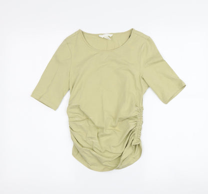 Womens UK Size XS H&M Beige Basic T-Shirt
