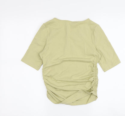 Womens UK Size XS H&M Beige Basic T-Shirt