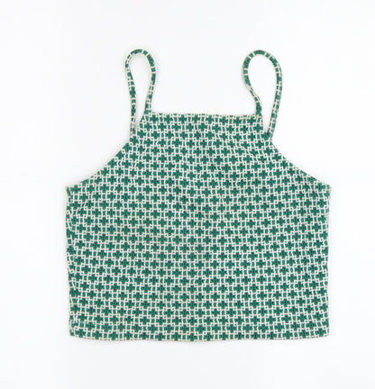 Womens UK Size 10 Topshop Green Camisole Tank