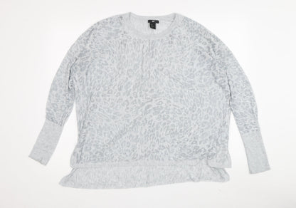 Womens UK Size S H&M Grey Jersey Long Sleeve