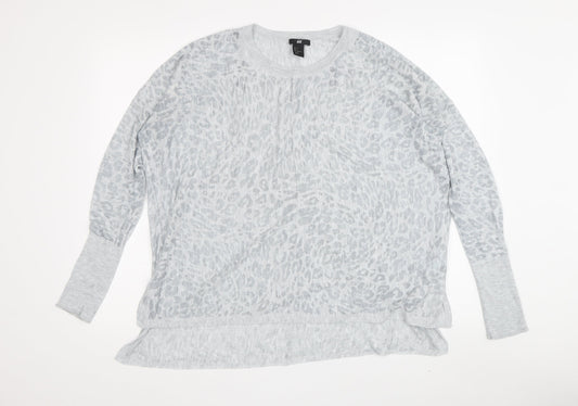 Womens UK Size S H&M Grey Jersey Long Sleeve