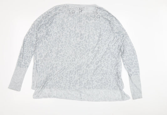 Womens UK Size S H&M Grey Jersey Long Sleeve