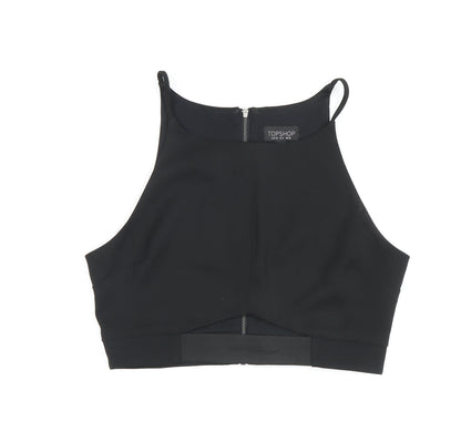 Womens UK Size 10 Topshop Black Cropped Tank