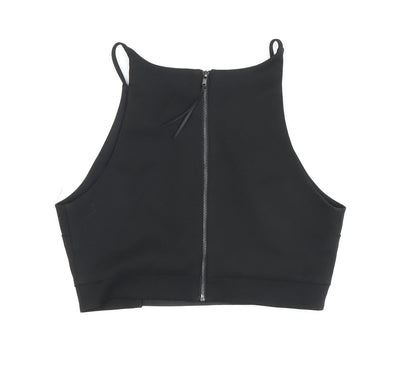 Womens UK Size 10 Topshop Black Cropped Tank