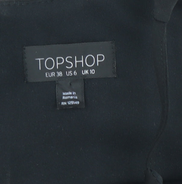 Womens UK Size 10 Topshop Black Cropped Tank