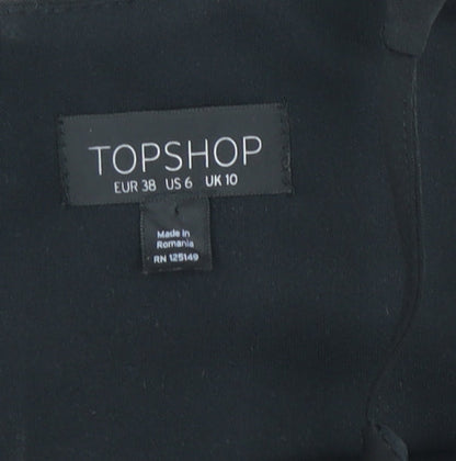 Womens UK Size 10 Topshop Black Cropped Tank