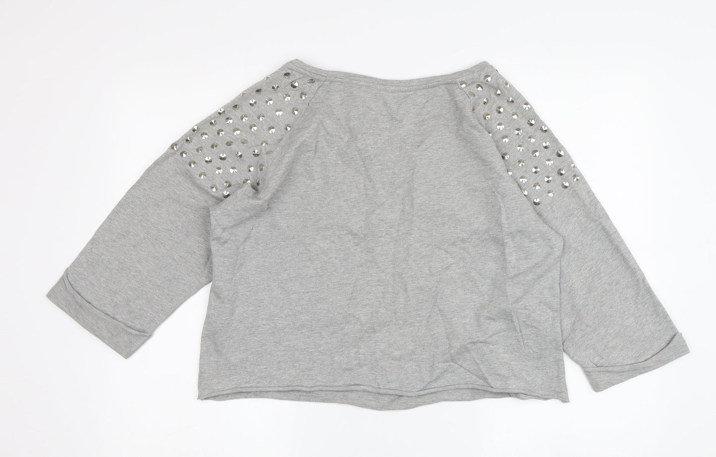 Womens UK Size 12 Topshop Grey Basic T-Shirt