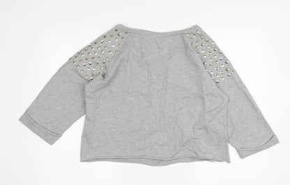 Womens UK Size 12 Topshop Grey Basic T-Shirt