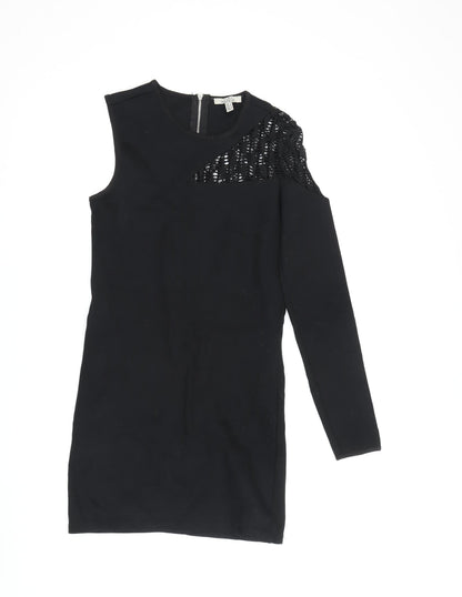 Zara Women's Black XS Bodycon Mini Dress, Party