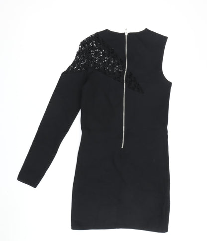 Zara Women's Black XS Bodycon Mini Dress, Party