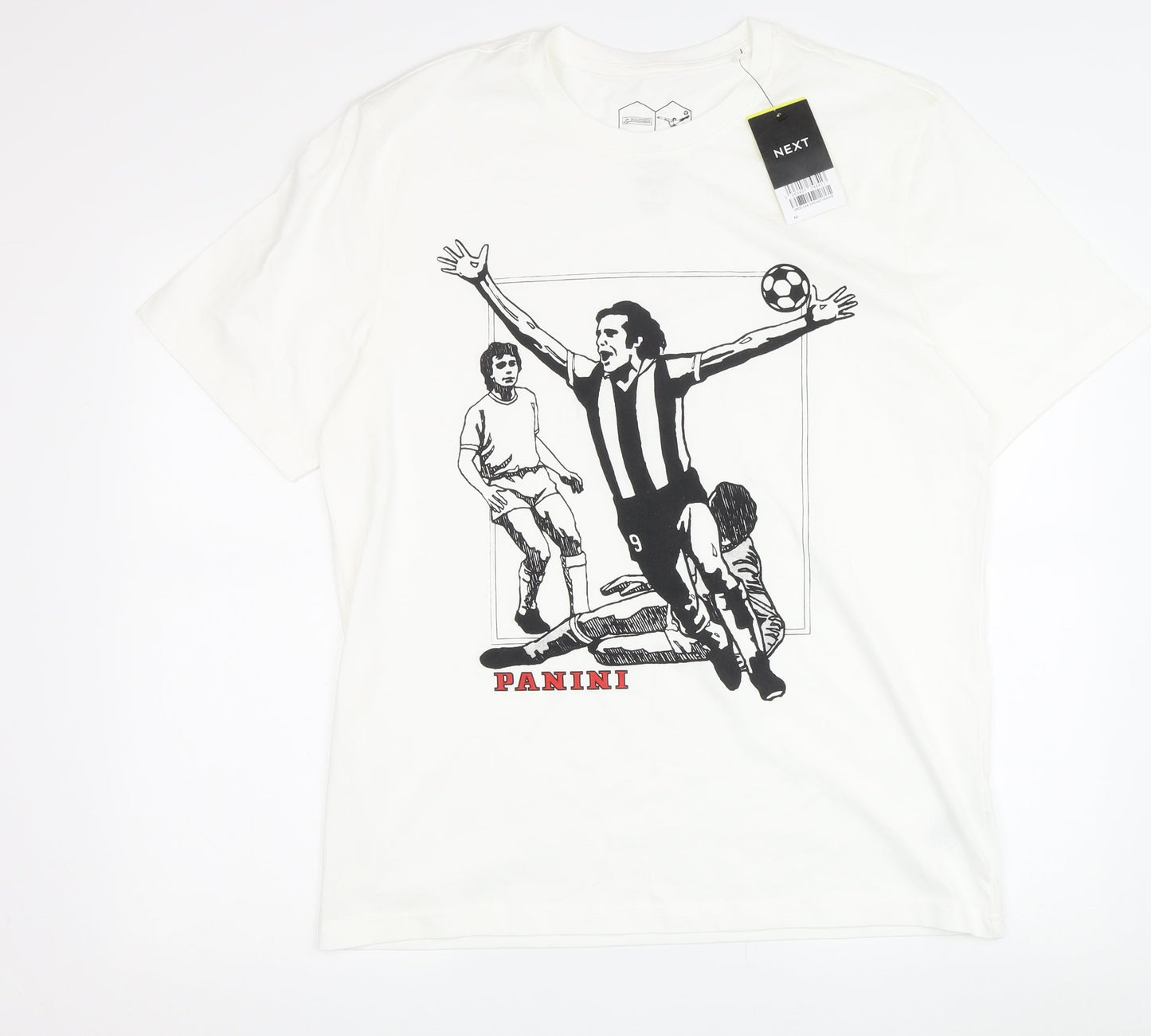 NEXT Men's White Sports Graphic Cotton T-Shirt M