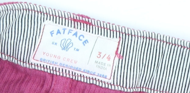 FatFace Girls Pink A-Line Corduroy Skirt 3-4 Years