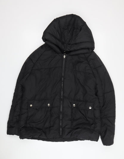 Womens UK Size 6 PRETTYLITTLETHING Black Puffer Jacket