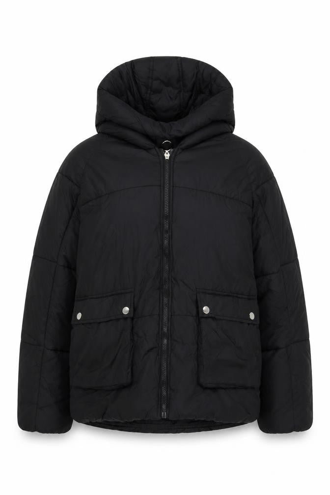 Womens UK Size 6 PRETTYLITTLETHING Black Puffer Jacket