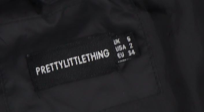 Womens UK Size 6 PRETTYLITTLETHING Black Puffer Jacket