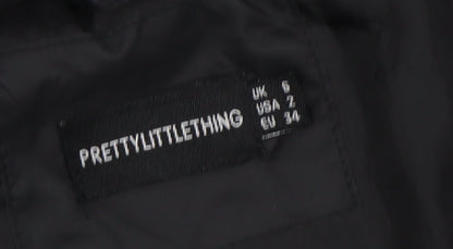 Womens UK Size 6 PRETTYLITTLETHING Black Puffer Jacket