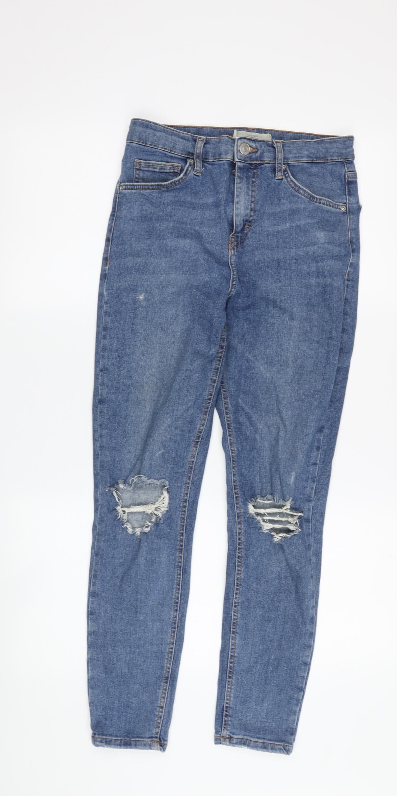 Topshop Women's Blue Ankle Slim Jeans