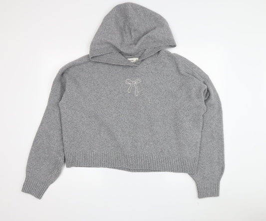 Womens UK Size S Hollister Grey Pullover Jumper