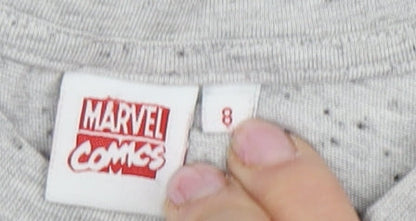 Womens UK Size 8 Marvel Grey Basic T-Shirt