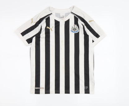 Puma Boys Black & White Striped Football Jersey 12-13Y