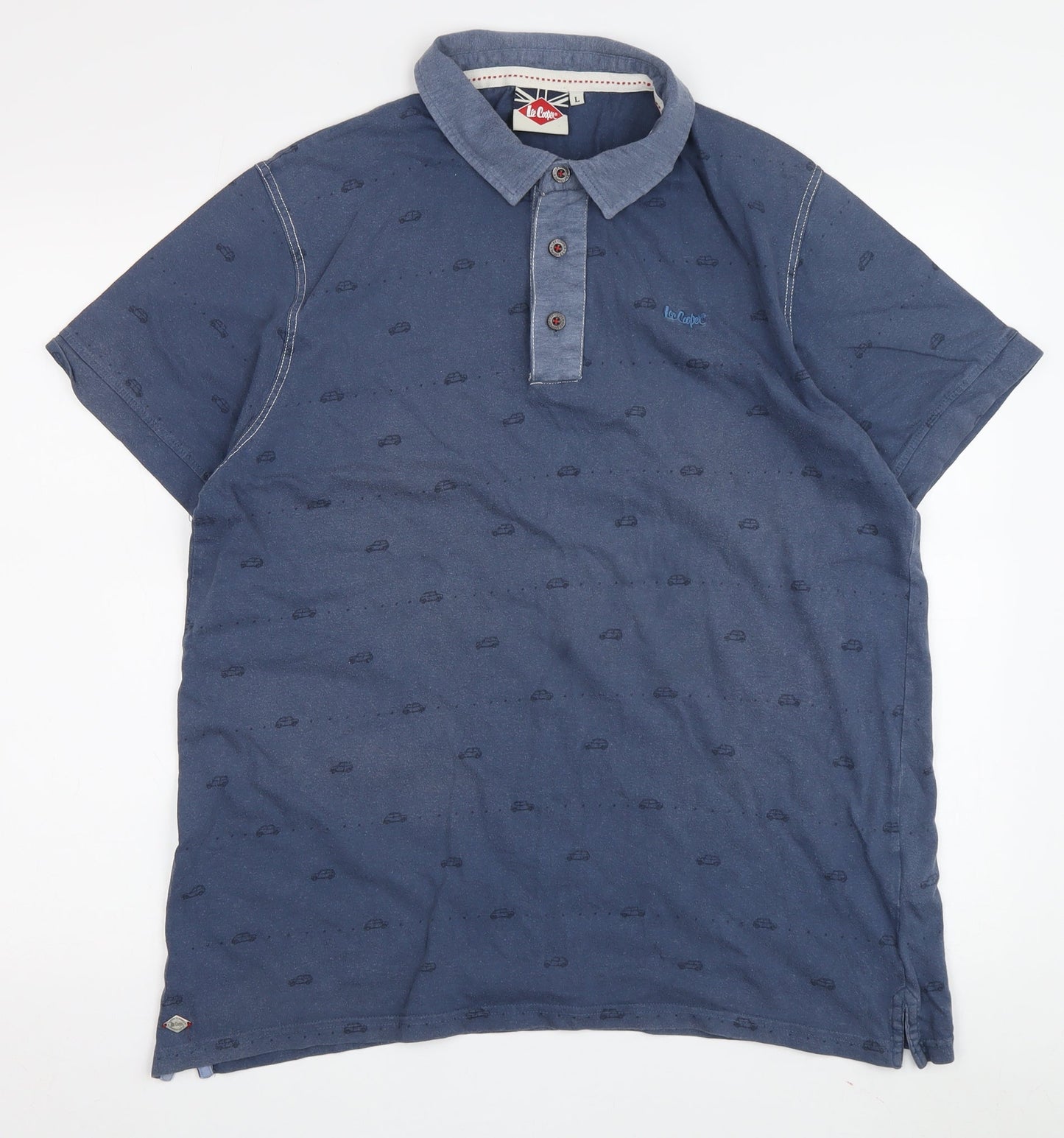 Lee Cooper Men's Blue L Polo Shirt Short Sleeve