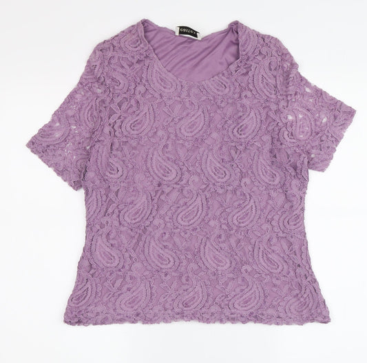 Womens UK Size 10 Eastex Purple Basic Blouse