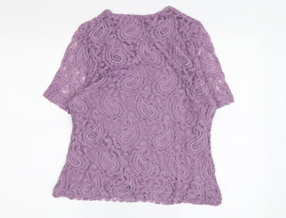 Womens UK Size 10 Eastex Purple Basic Blouse