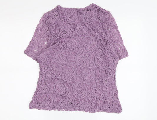 Womens UK Size 10 Eastex Purple Basic Blouse
