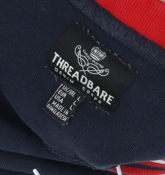 Threadbare Men's Blue Polo Shirt Size L with Red Trim