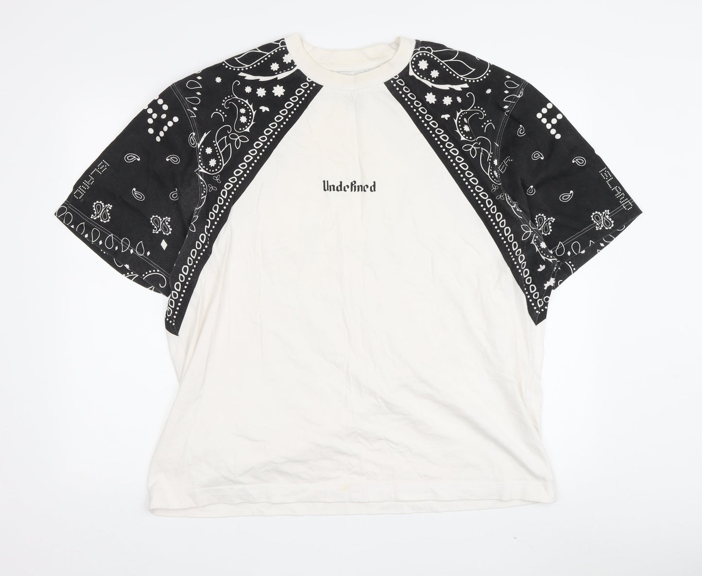 River Island Men’s Black and White Bandana T-Shirt L