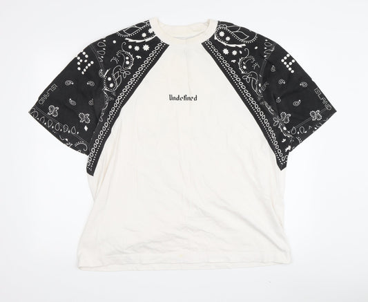 River Island Men’s Black and White Bandana T-Shirt L