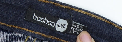 Boohoo Women's Blue Skinny Jeans Size 22