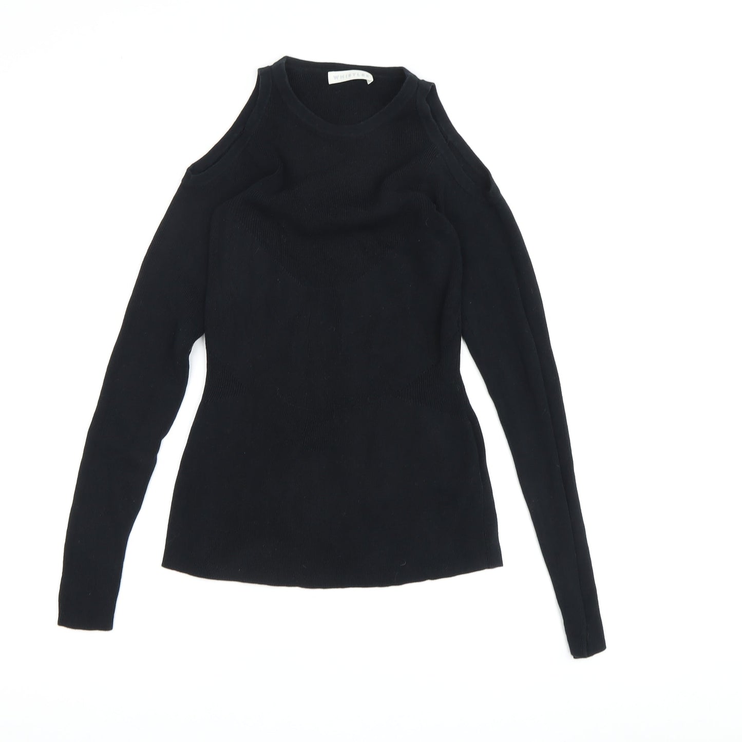 Womens UK Size 8 Whistles Black Basic T-Shirt