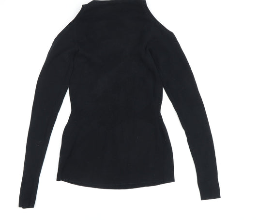 Womens UK Size 8 Whistles Black Basic T-Shirt