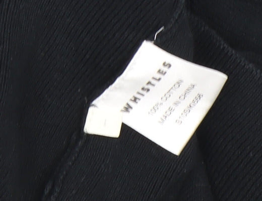Womens UK Size 8 Whistles Black Basic T-Shirt