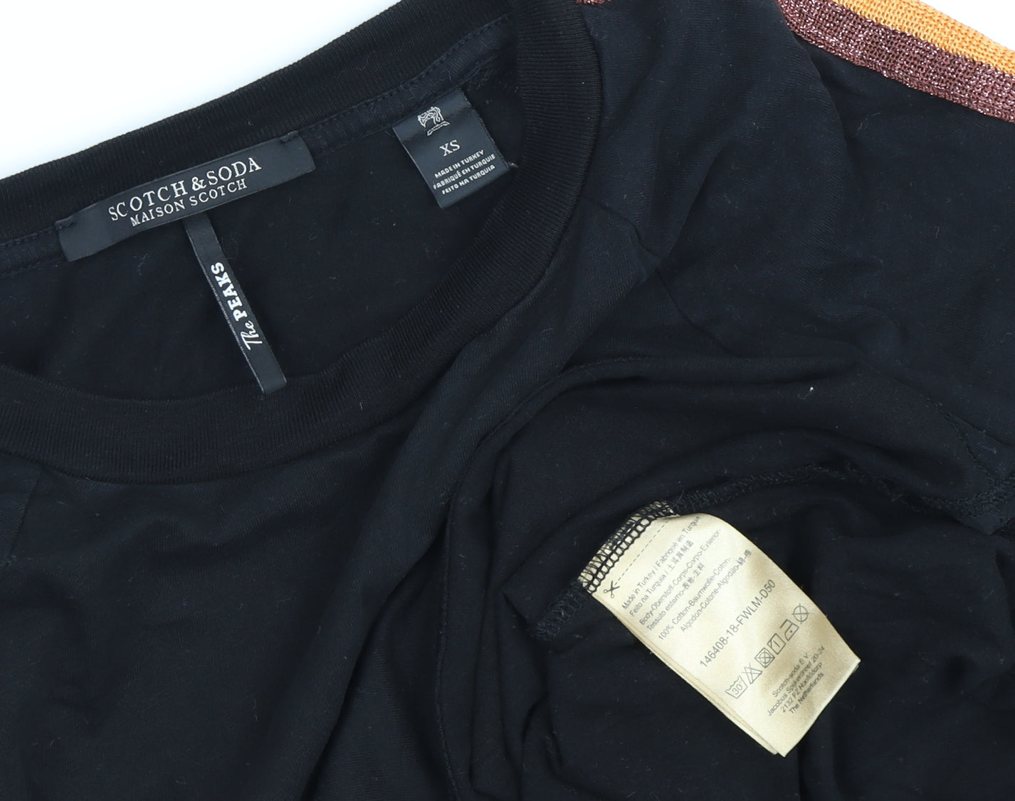Womens UK Size XS Scotch & Soda Black Jersey T-Shirt
