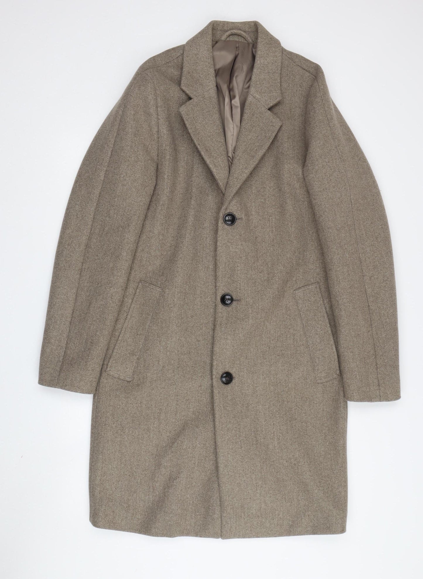 Mens UK Size S Topman Beige Overcoat