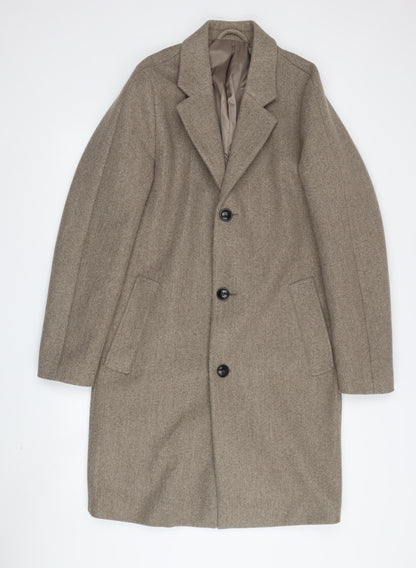 Mens UK Size S Topman Beige Overcoat