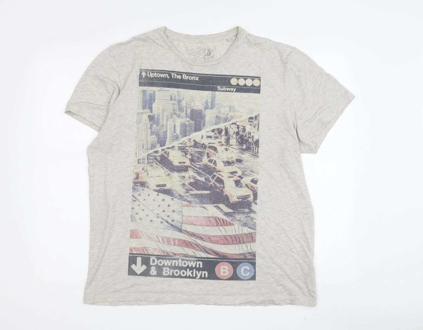 Red Herring Men’s Grey Large USA City Graphic T-Shirt