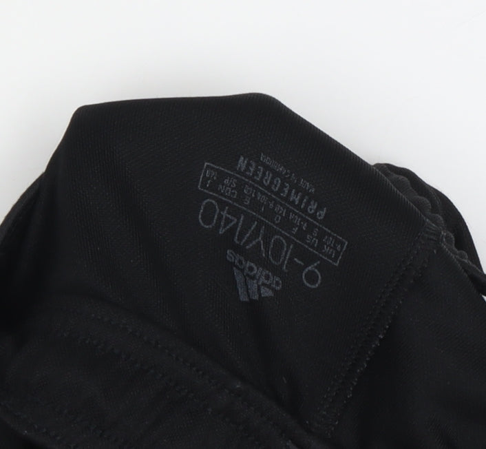 Adidas Boys Black Track Pants 10Yrs - Elastic Waist Comfort