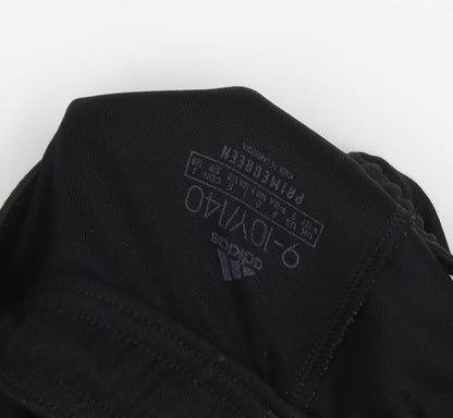 Adidas Boys Black Track Pants 10Yrs - Elastic Waist Comfort