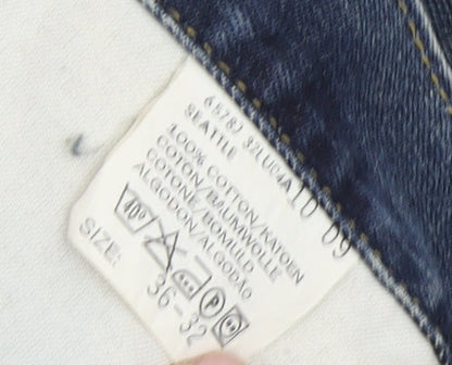 Lee Men's Blue Straight Denim Jeans, Size 36-32