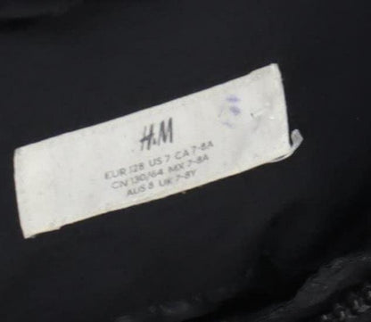 H&M Boys Black Hooded Puffer Jacket 8-9 Years Winter